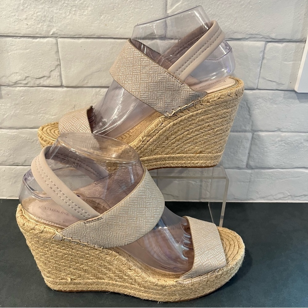 NWOT Katherine Kelly sz 8.5 Orla leather wedge espadrille sandals